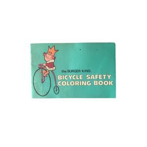 Vintage Burger King Bicycle Safety Coloring Book Advertising 1970s Kids Activity